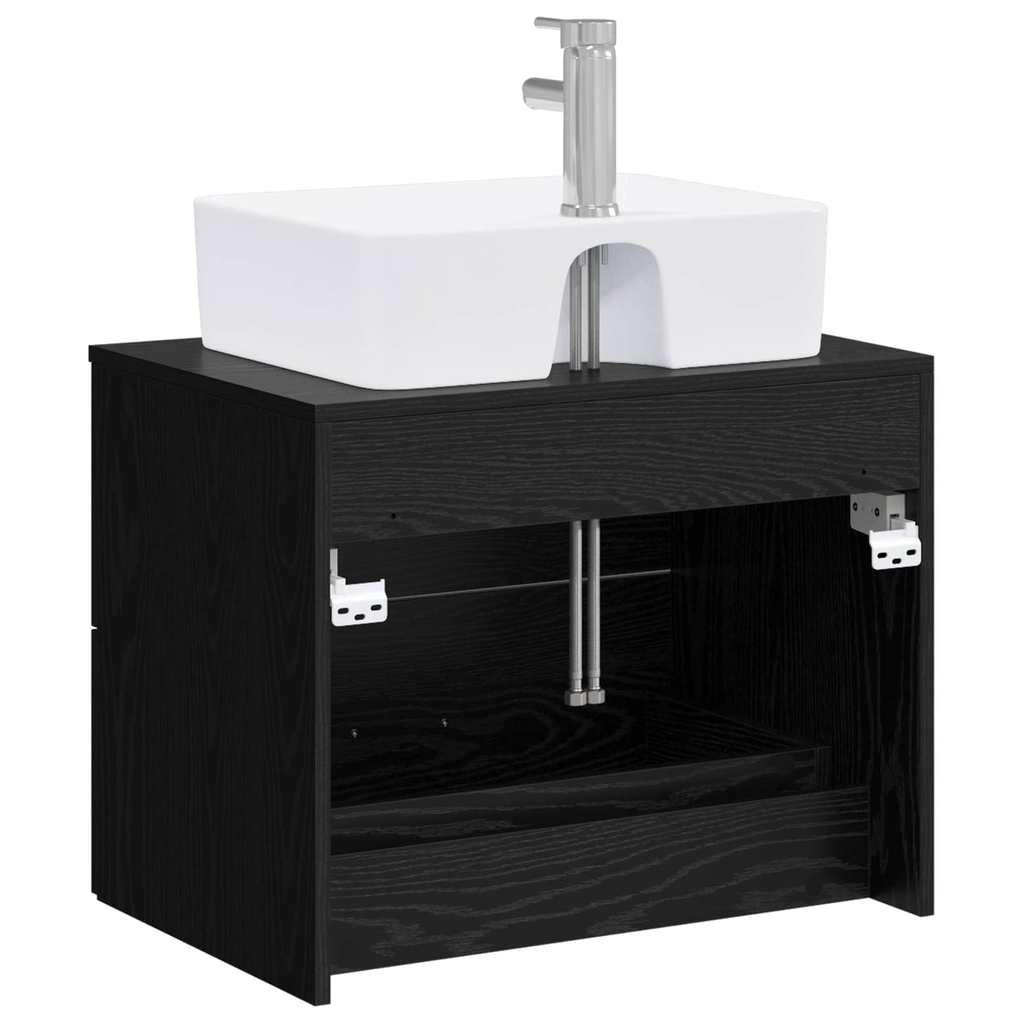 vidaXL Bathroom Furniture Set Black Oak Engineered Wood