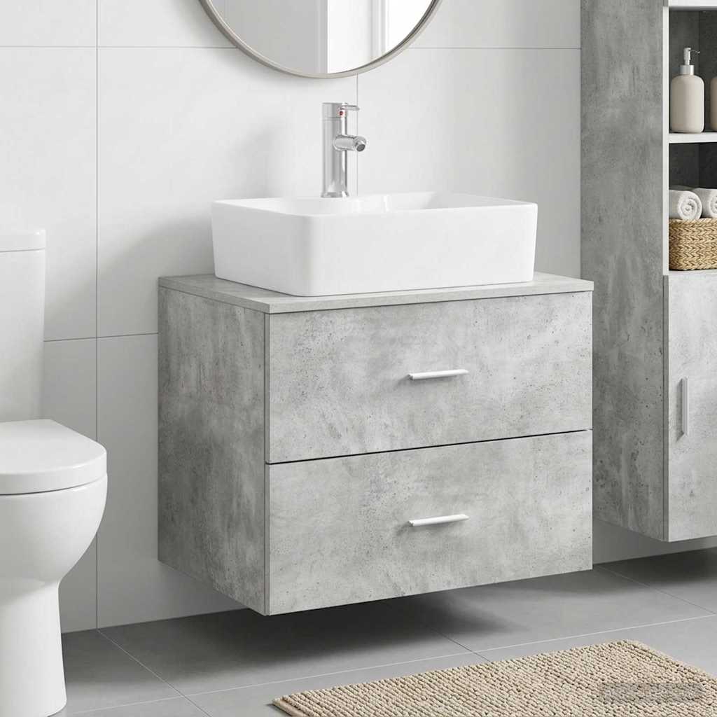vidaXL Bathroom Furniture Set Concrete Grey Engineered Wood