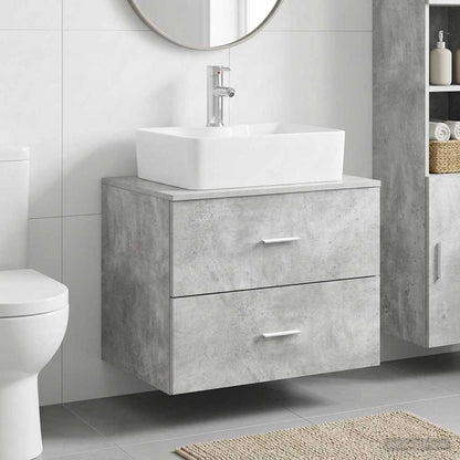 vidaXL Bathroom Furniture Set Concrete Grey Engineered Wood