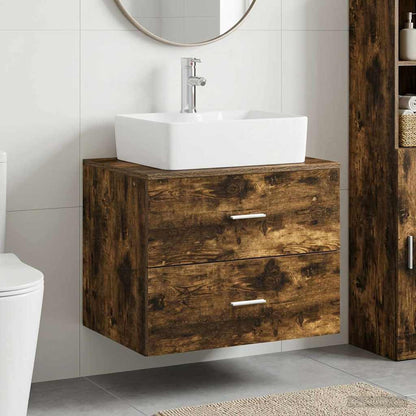 vidaXL Bathroom Furniture Set Smoked Oak Engineered Wood