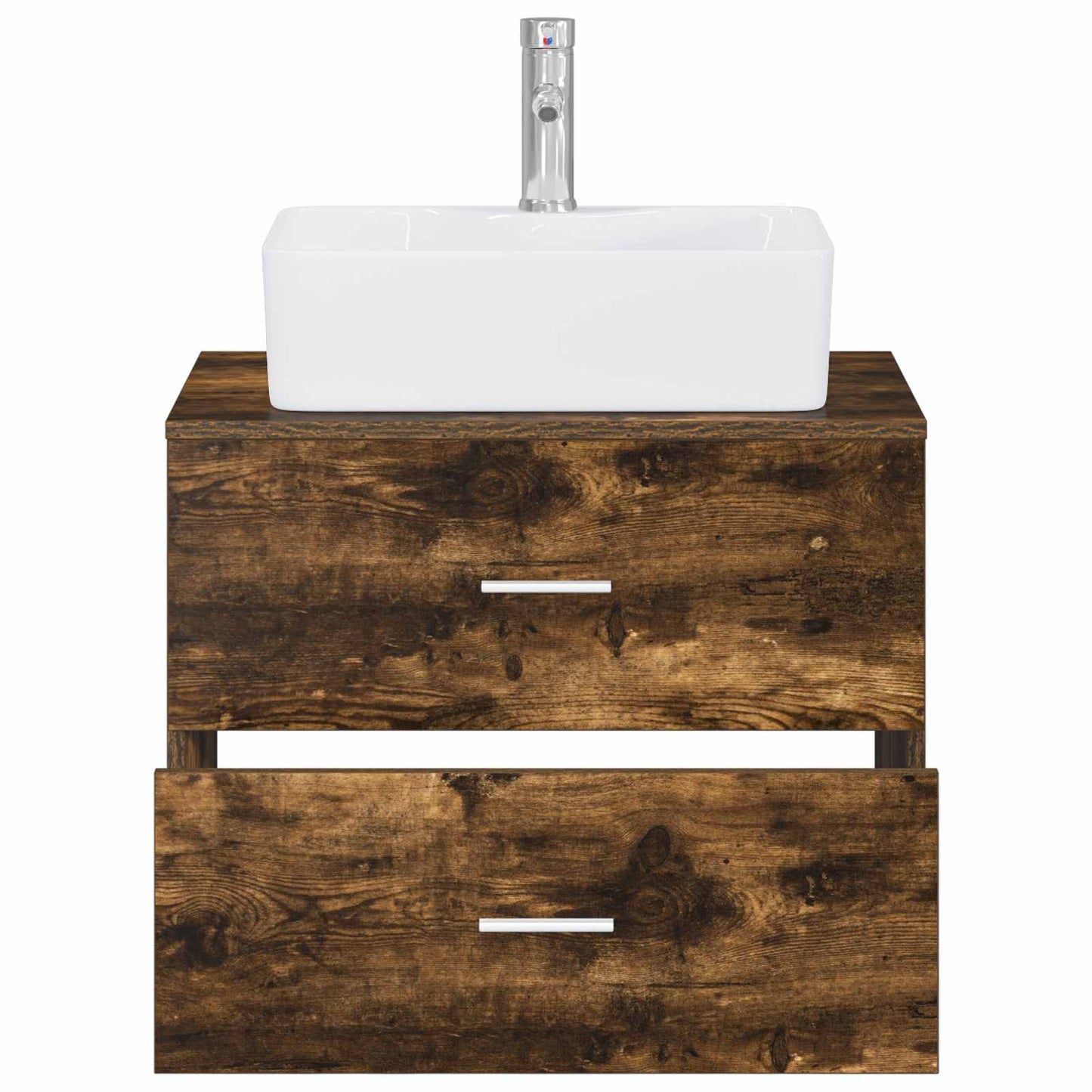vidaXL Bathroom Furniture Set Smoked Oak Engineered Wood