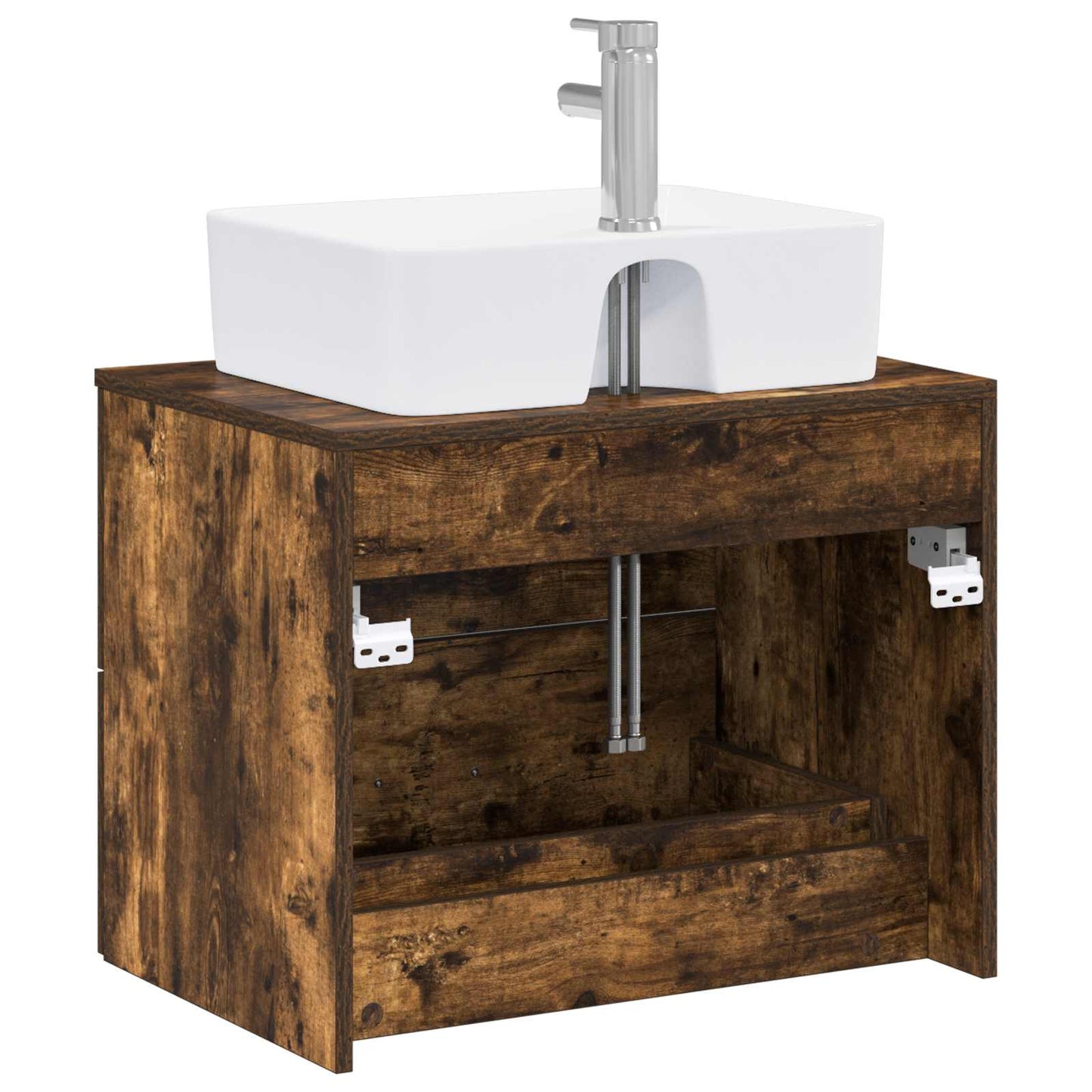 vidaXL Bathroom Furniture Set Smoked Oak Engineered Wood