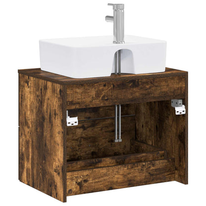 vidaXL Bathroom Furniture Set Smoked Oak Engineered Wood