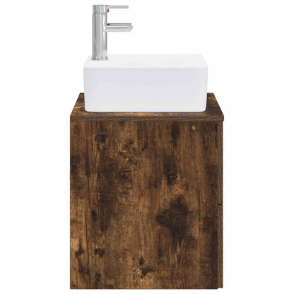 vidaXL Bathroom Furniture Set Smoked Oak Engineered Wood
