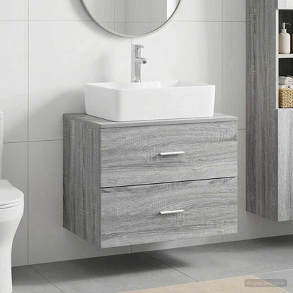 vidaXL Bathroom Furniture Set Grey Sonoma Engineered Wood