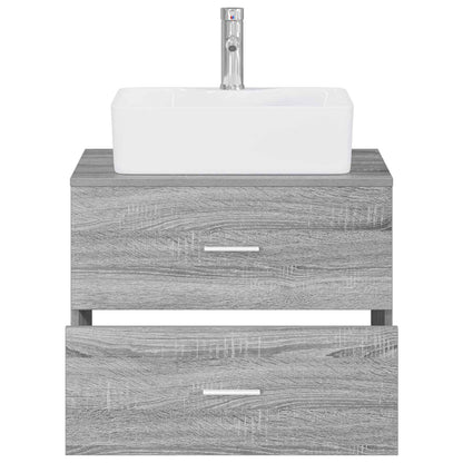 vidaXL Bathroom Furniture Set Grey Sonoma Engineered Wood