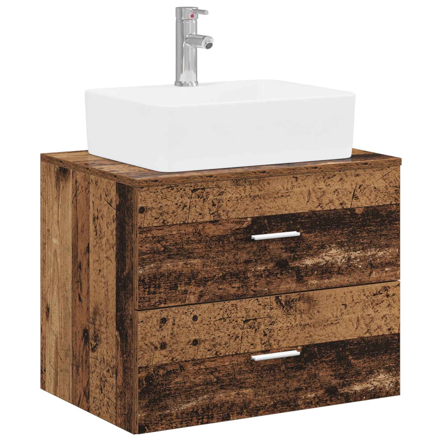 vidaXL Bathroom Furniture Set Old Wood Engineered Wood