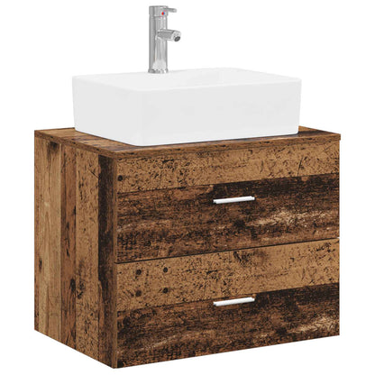 vidaXL Bathroom Furniture Set Old Wood Engineered Wood