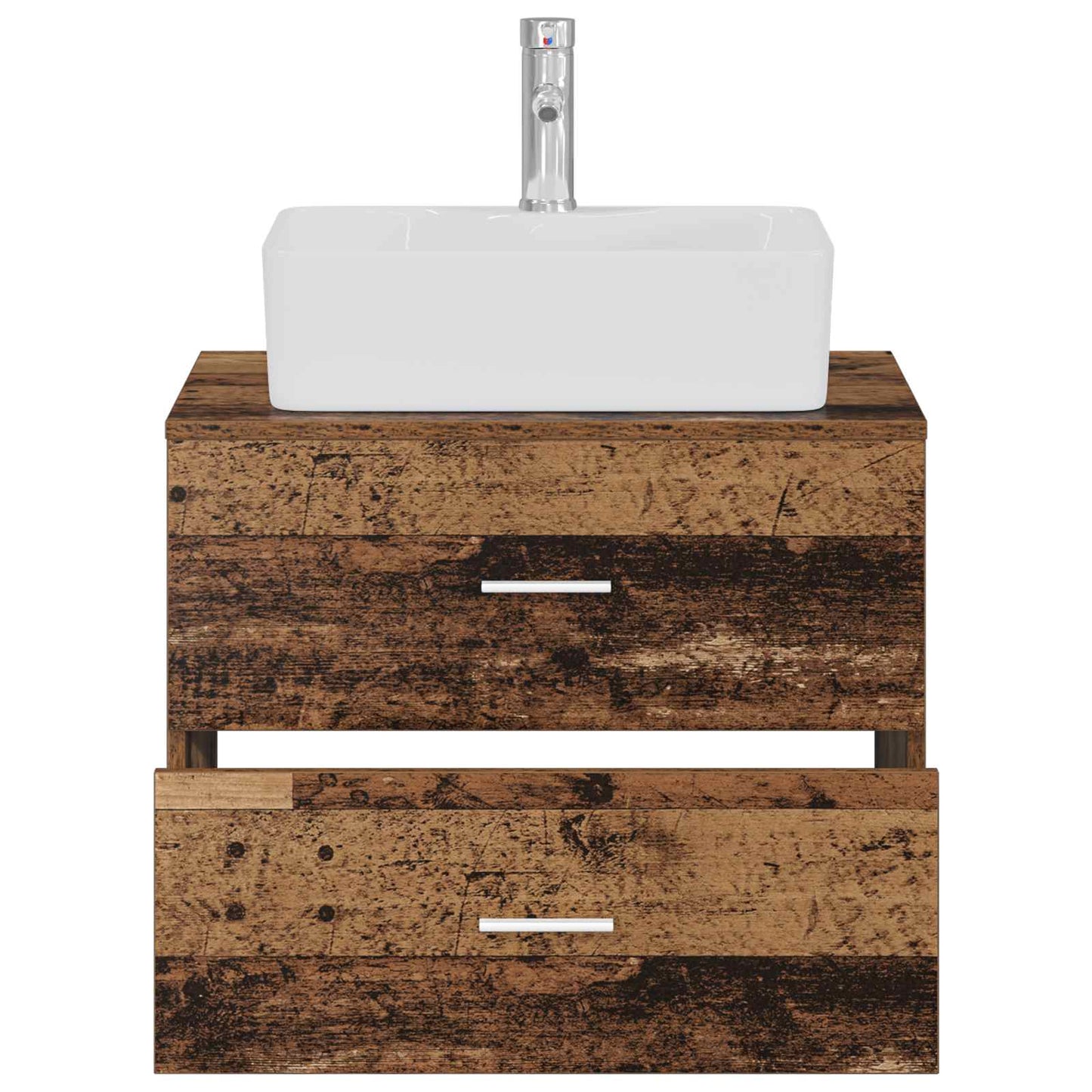 vidaXL Bathroom Furniture Set Old Wood Engineered Wood