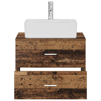vidaXL Bathroom Furniture Set Old Wood Engineered Wood