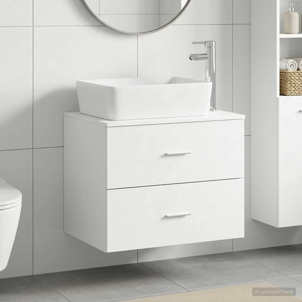 vidaXL Bathroom Furniture Set White Engineered Wood