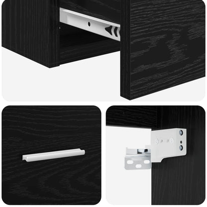 vidaXL Bathroom Furniture Set Black Oak Engineered Wood