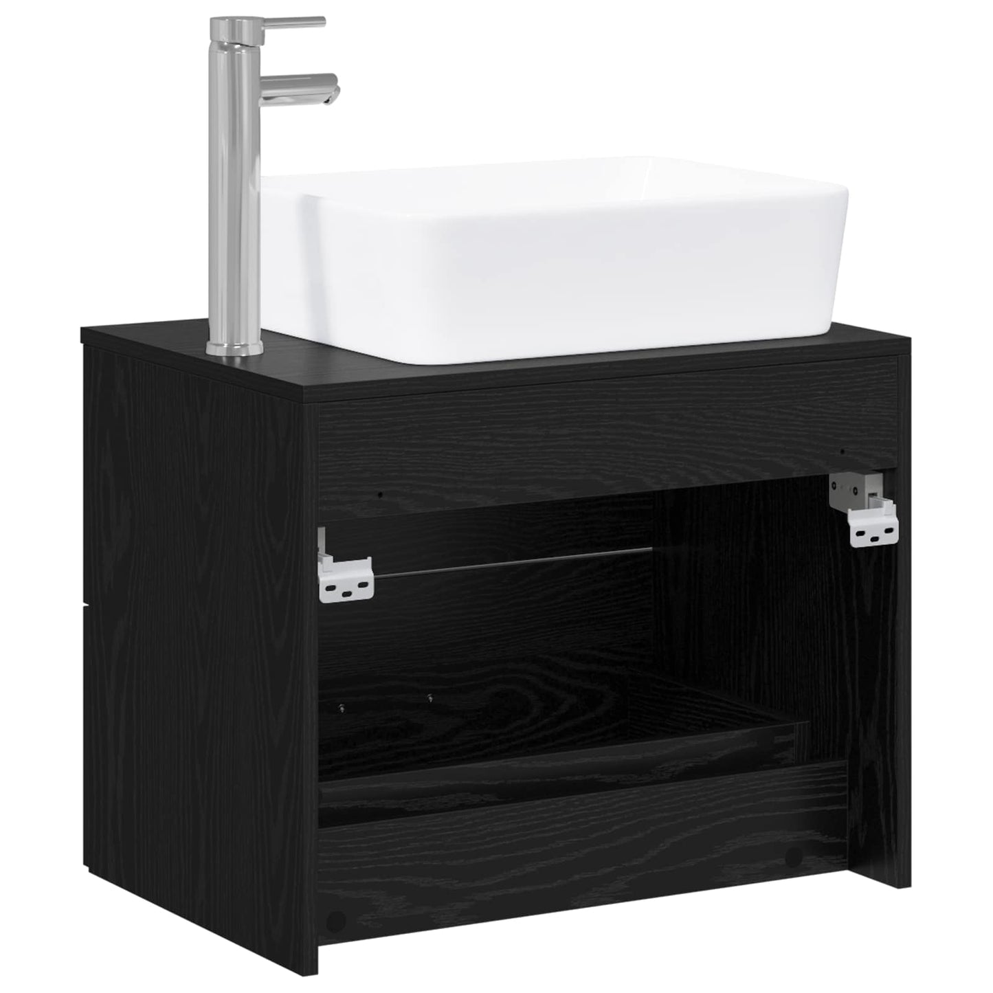 vidaXL Bathroom Furniture Set Black Oak Engineered Wood