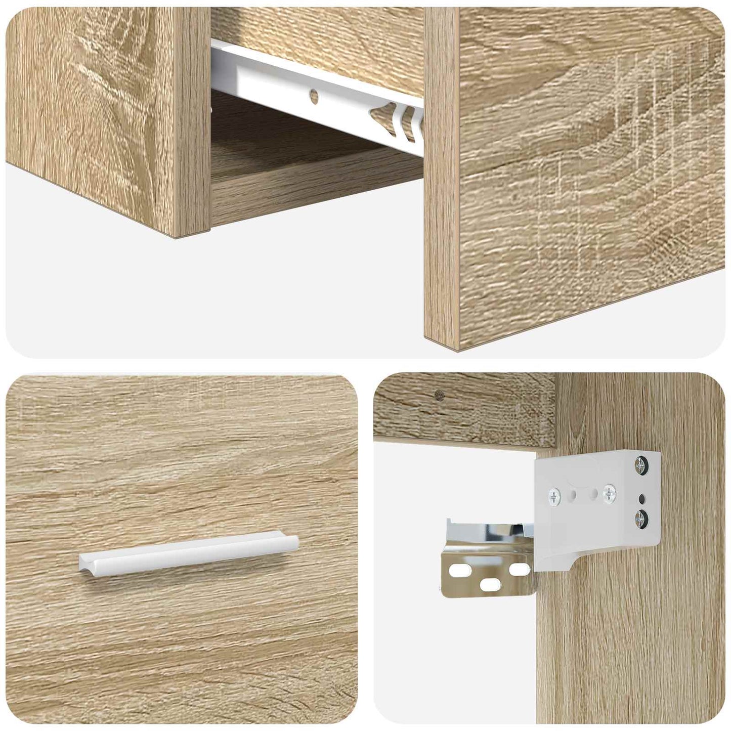 vidaXL Bathroom Furniture Set Sonoma Oak Engineered Wood