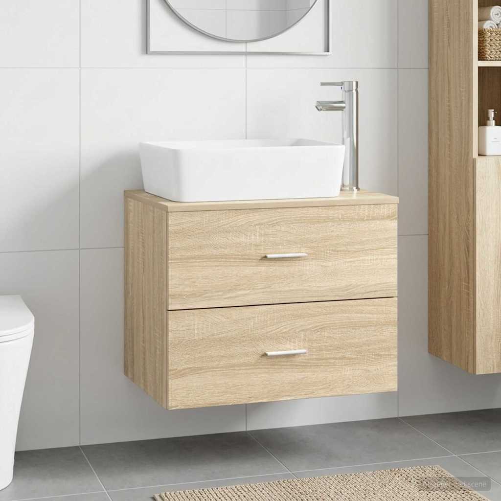 vidaXL Bathroom Furniture Set Sonoma Oak Engineered Wood