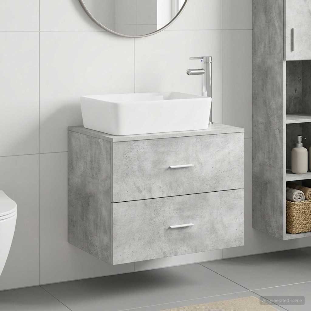vidaXL Bathroom Furniture Set Concrete Grey Engineered Wood