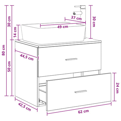 vidaXL Bathroom Furniture Set Concrete Grey Engineered Wood
