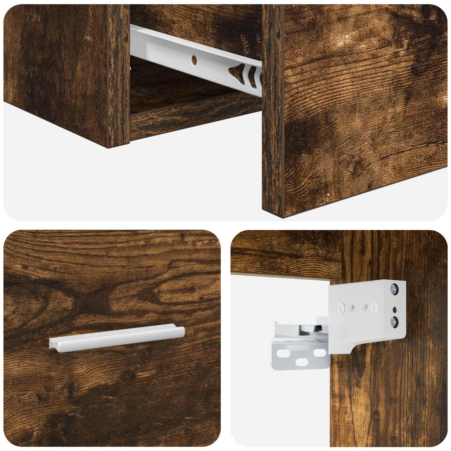 vidaXL Bathroom Furniture Set Smoked Oak Engineered Wood