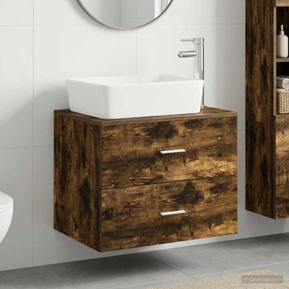 vidaXL Bathroom Furniture Set Smoked Oak Engineered Wood