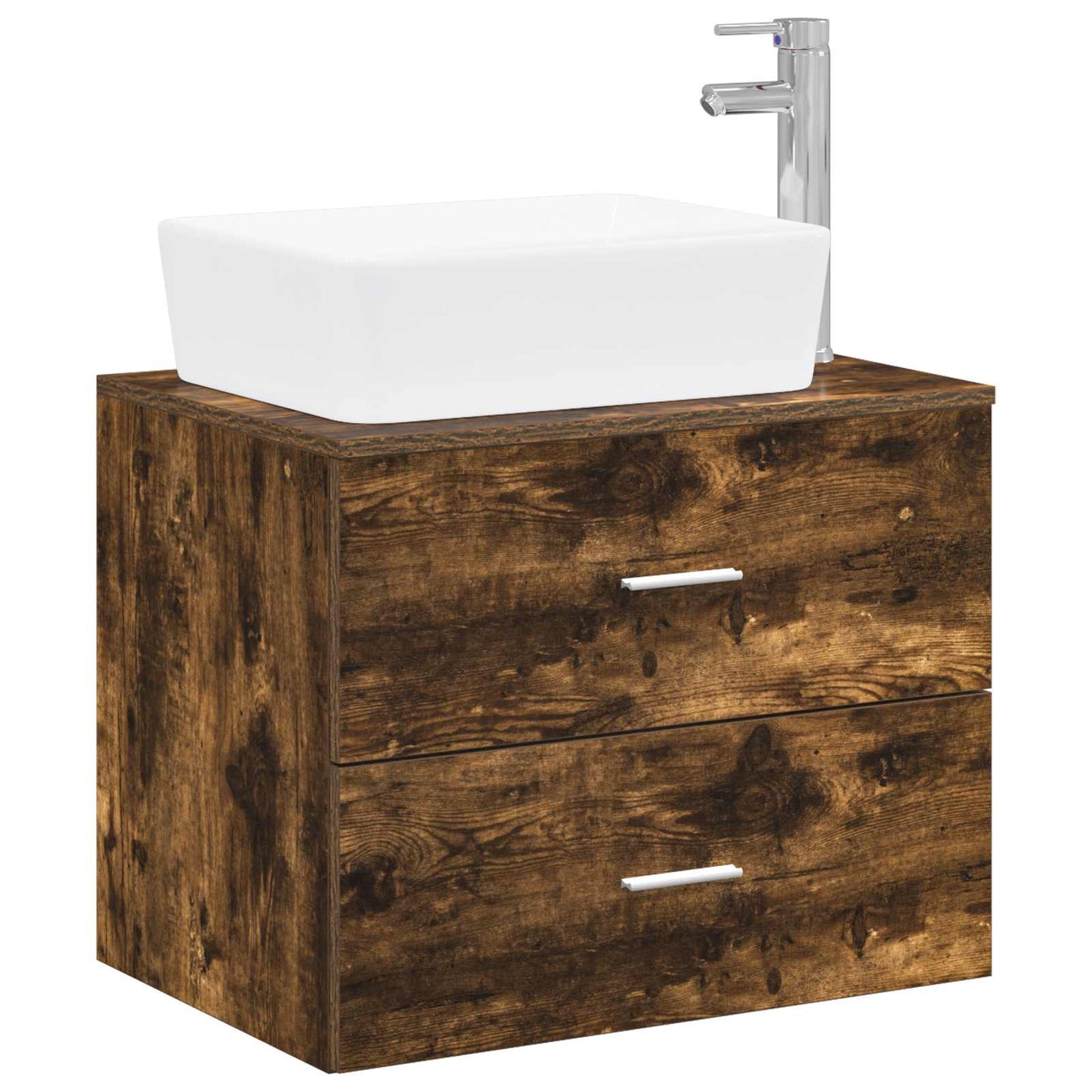 vidaXL Bathroom Furniture Set Smoked Oak Engineered Wood