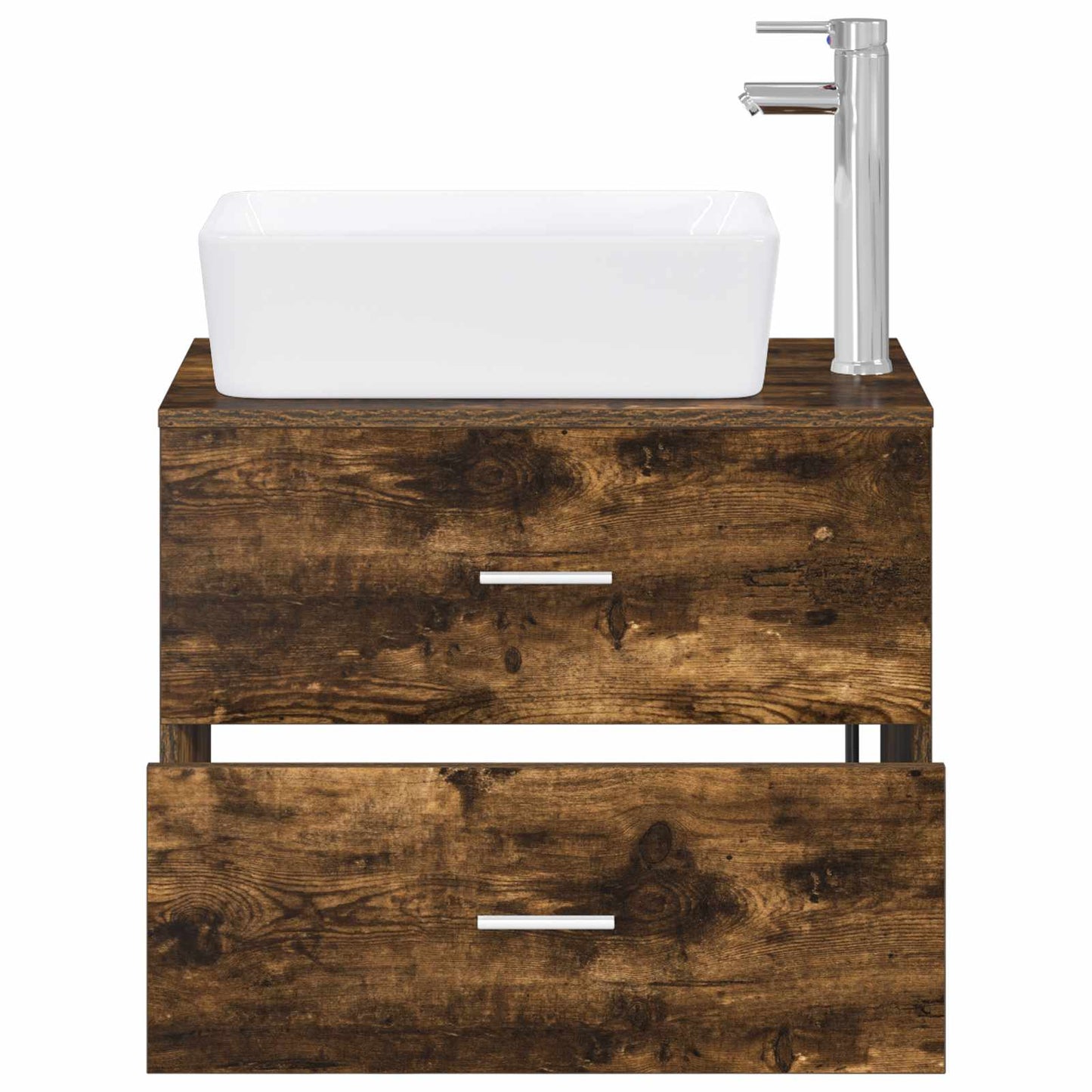 vidaXL Bathroom Furniture Set Smoked Oak Engineered Wood