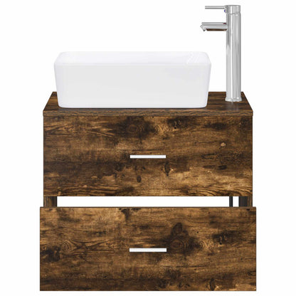 vidaXL Bathroom Furniture Set Smoked Oak Engineered Wood