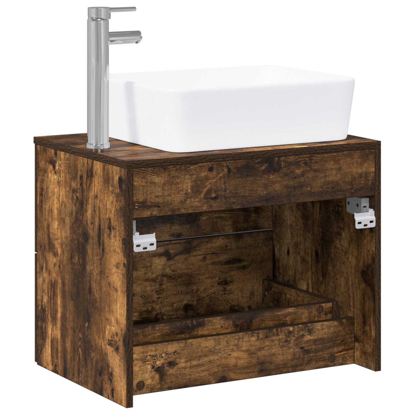 vidaXL Bathroom Furniture Set Smoked Oak Engineered Wood