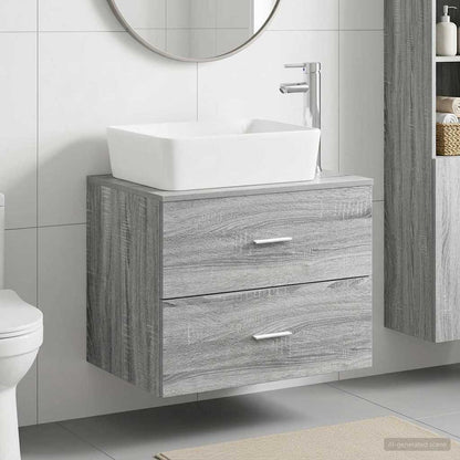 vidaXL Bathroom Furniture Set Grey Sonoma Engineered Wood