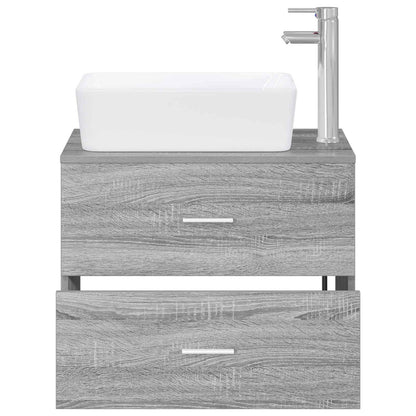 vidaXL Bathroom Furniture Set Grey Sonoma Engineered Wood
