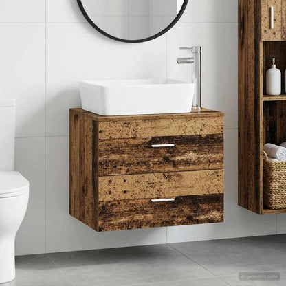 vidaXL Bathroom Furniture Set Old Wood Engineered Wood
