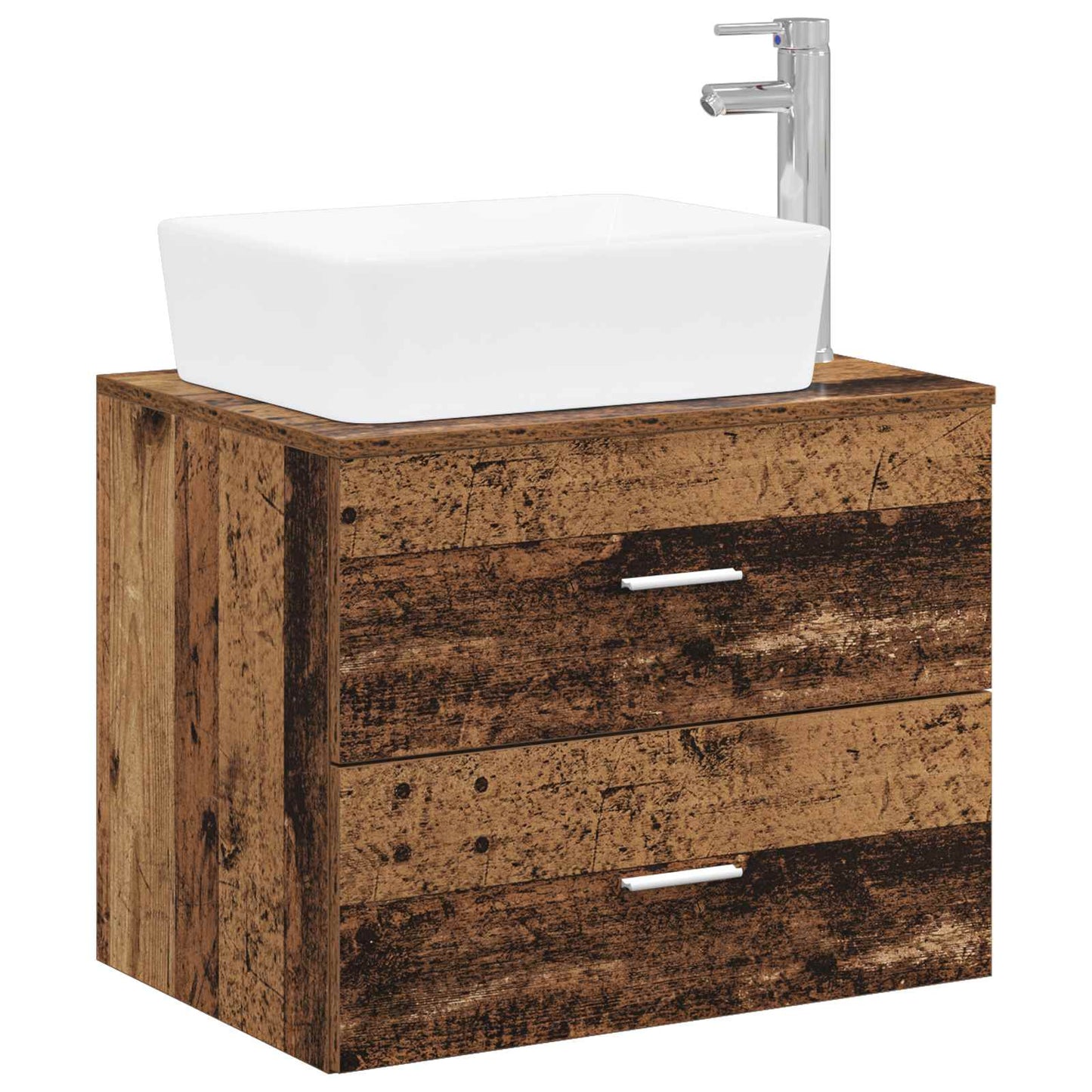 vidaXL Bathroom Furniture Set Old Wood Engineered Wood