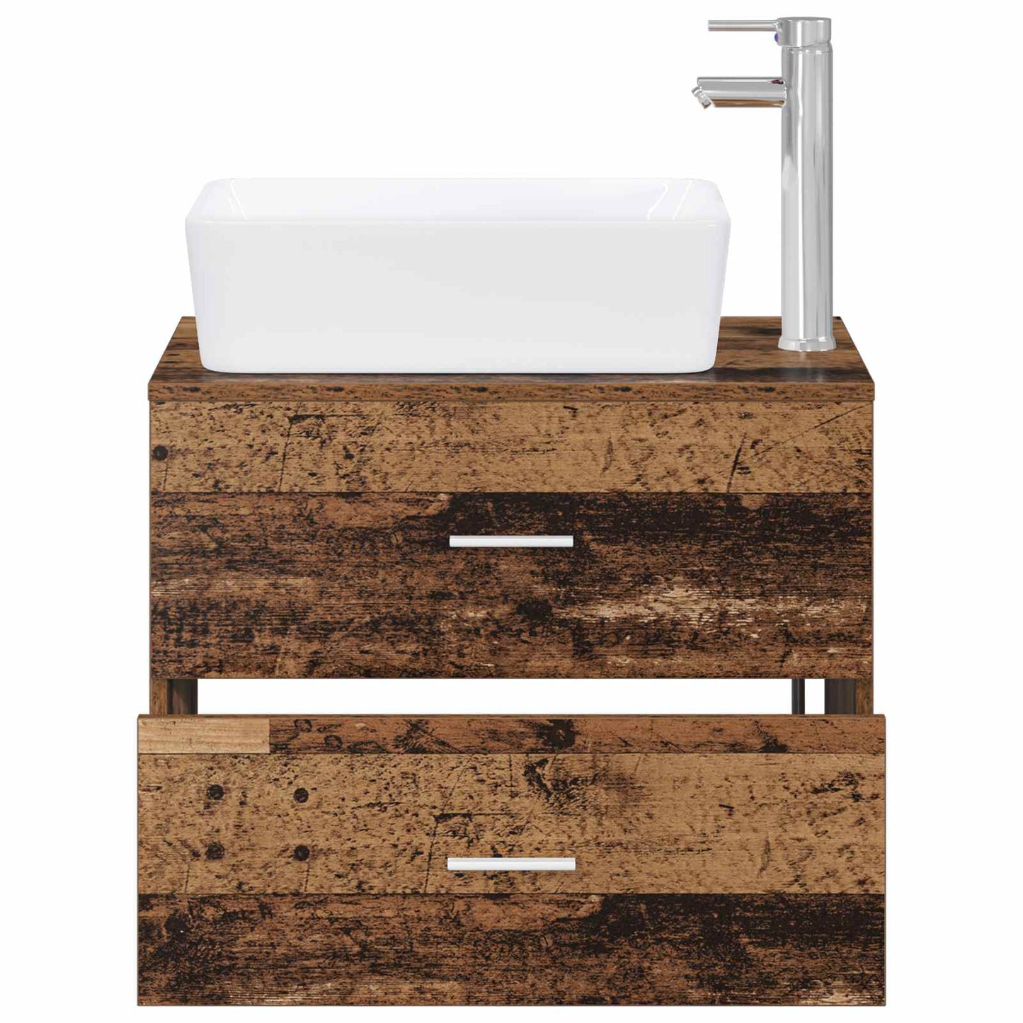 vidaXL Bathroom Furniture Set Old Wood Engineered Wood