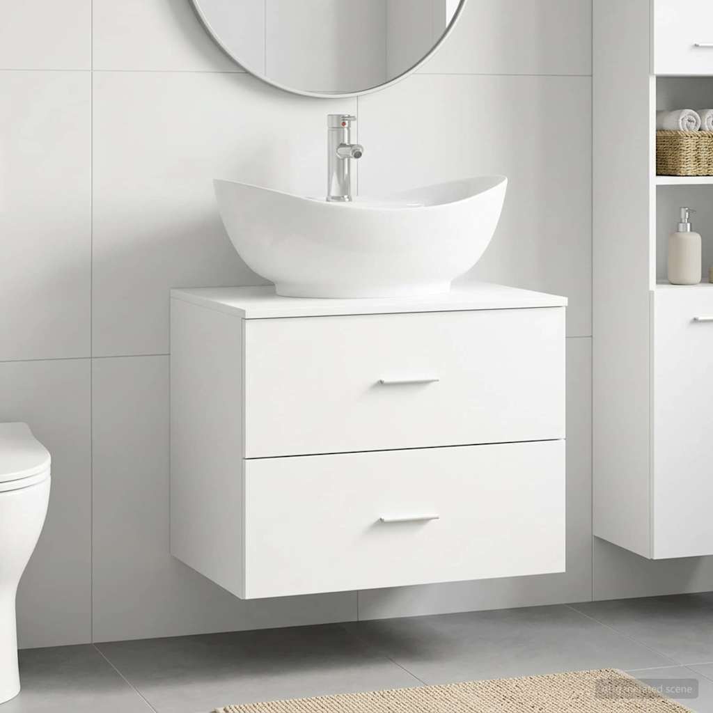 vidaXL Bathroom Furniture Set White Engineered Wood