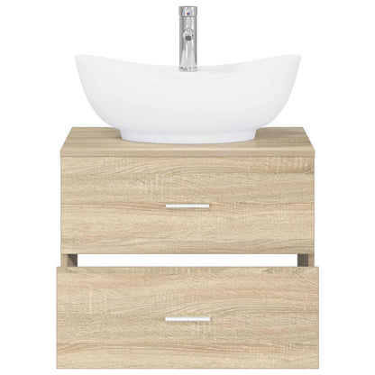 vidaXL Bathroom Furniture Set Sonoma Oak Engineered Wood