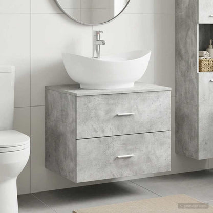 vidaXL Bathroom Furniture Set Concrete Grey Engineered Wood