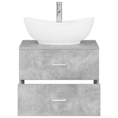 vidaXL Bathroom Furniture Set Concrete Grey Engineered Wood
