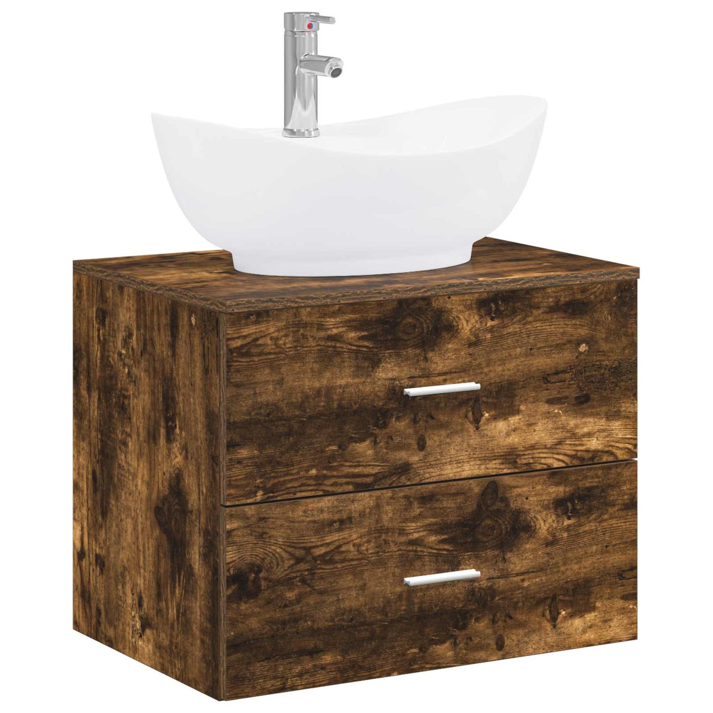 vidaXL Bathroom Furniture Set Smoked Oak Engineered Wood