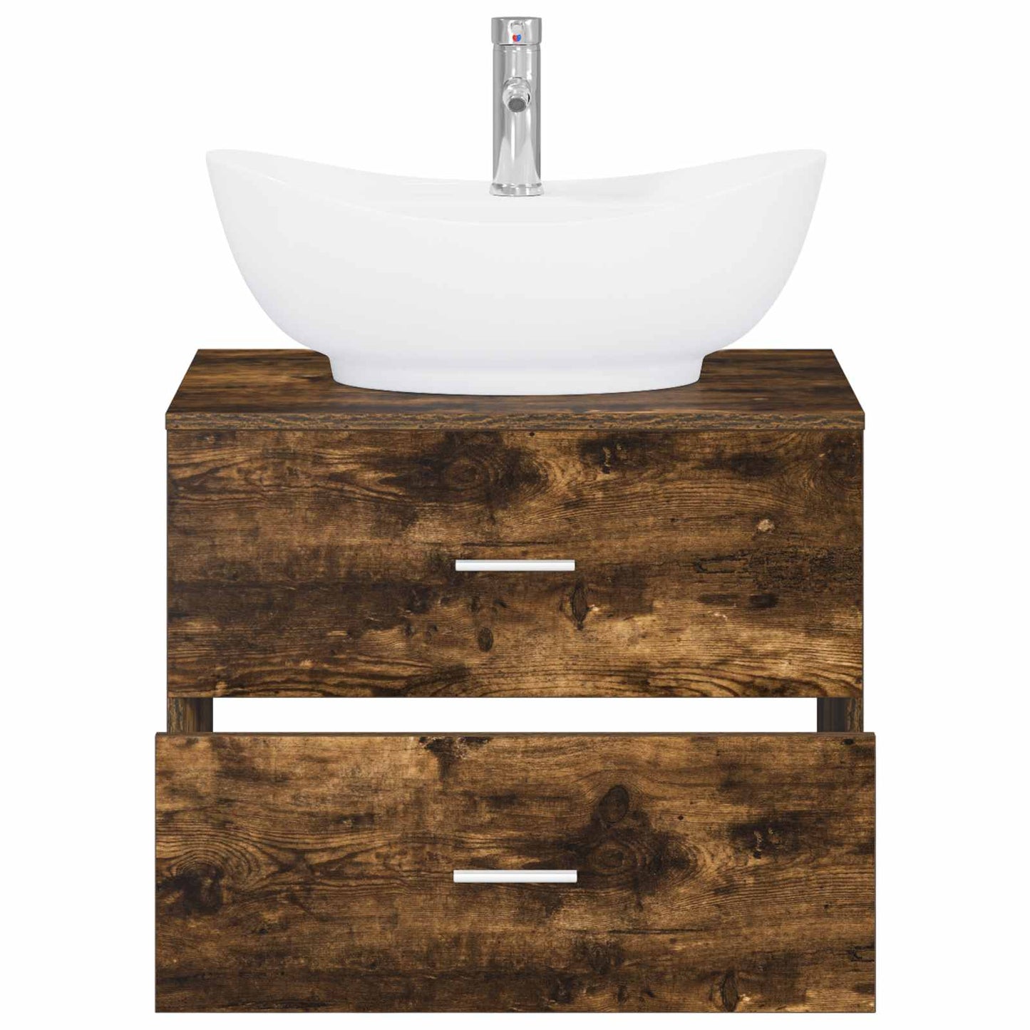 vidaXL Bathroom Furniture Set Smoked Oak Engineered Wood