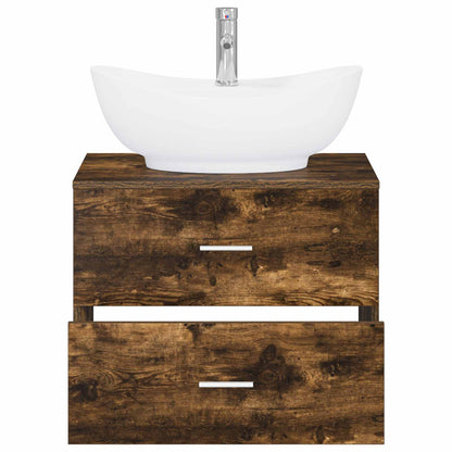 vidaXL Bathroom Furniture Set Smoked Oak Engineered Wood
