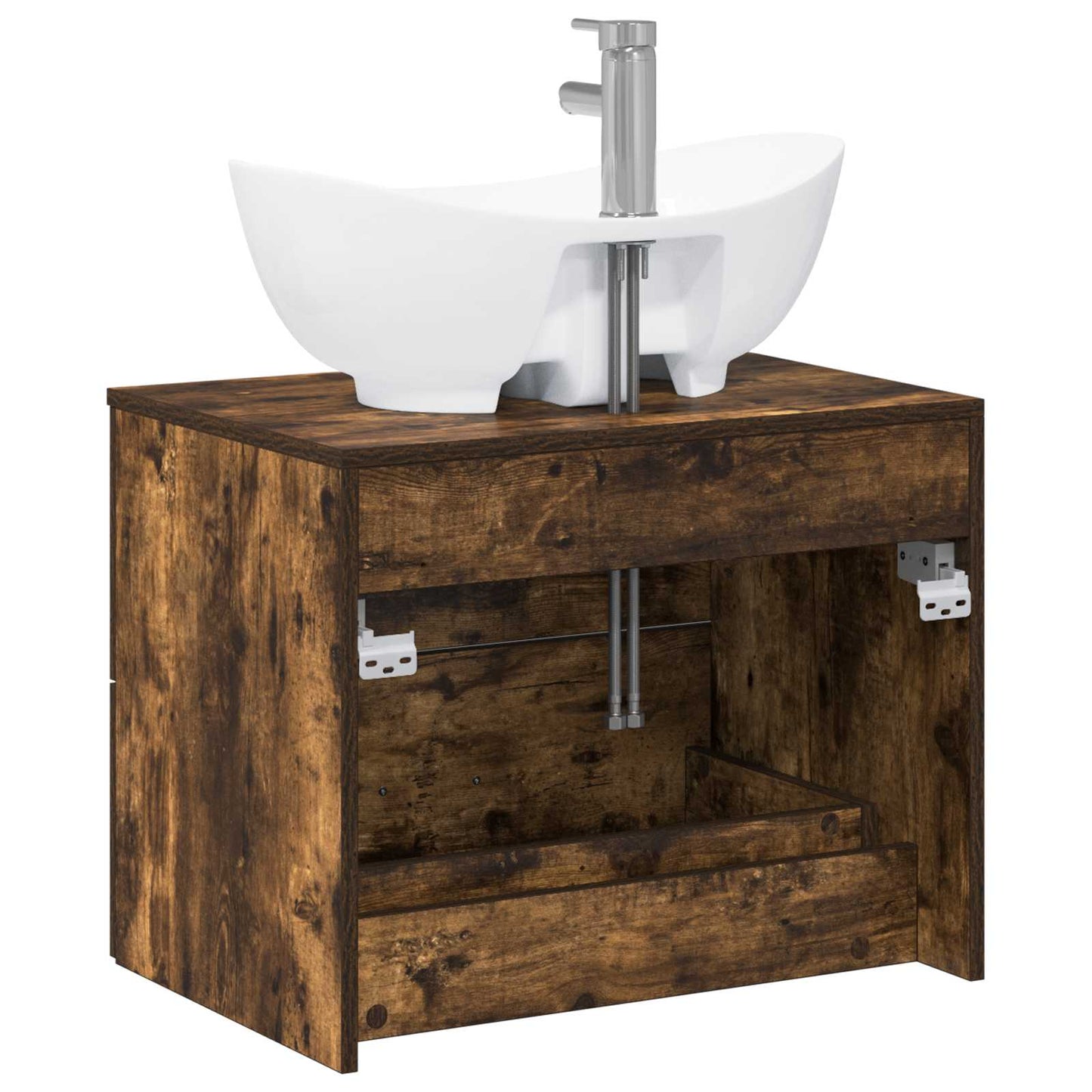 vidaXL Bathroom Furniture Set Smoked Oak Engineered Wood