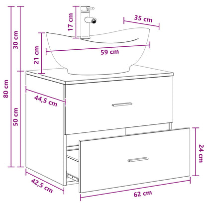 vidaXL Bathroom Furniture Set Smoked Oak Engineered Wood