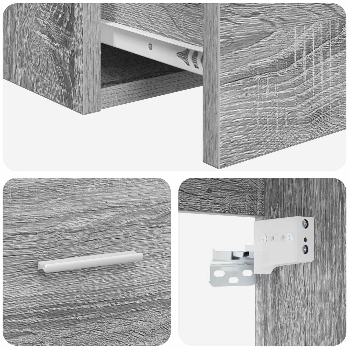 vidaXL Bathroom Furniture Set Grey Sonoma Engineered Wood