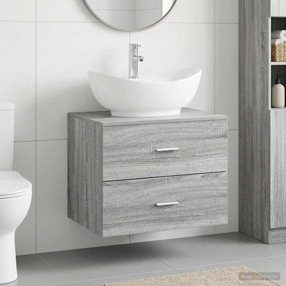 vidaXL Bathroom Furniture Set Grey Sonoma Engineered Wood