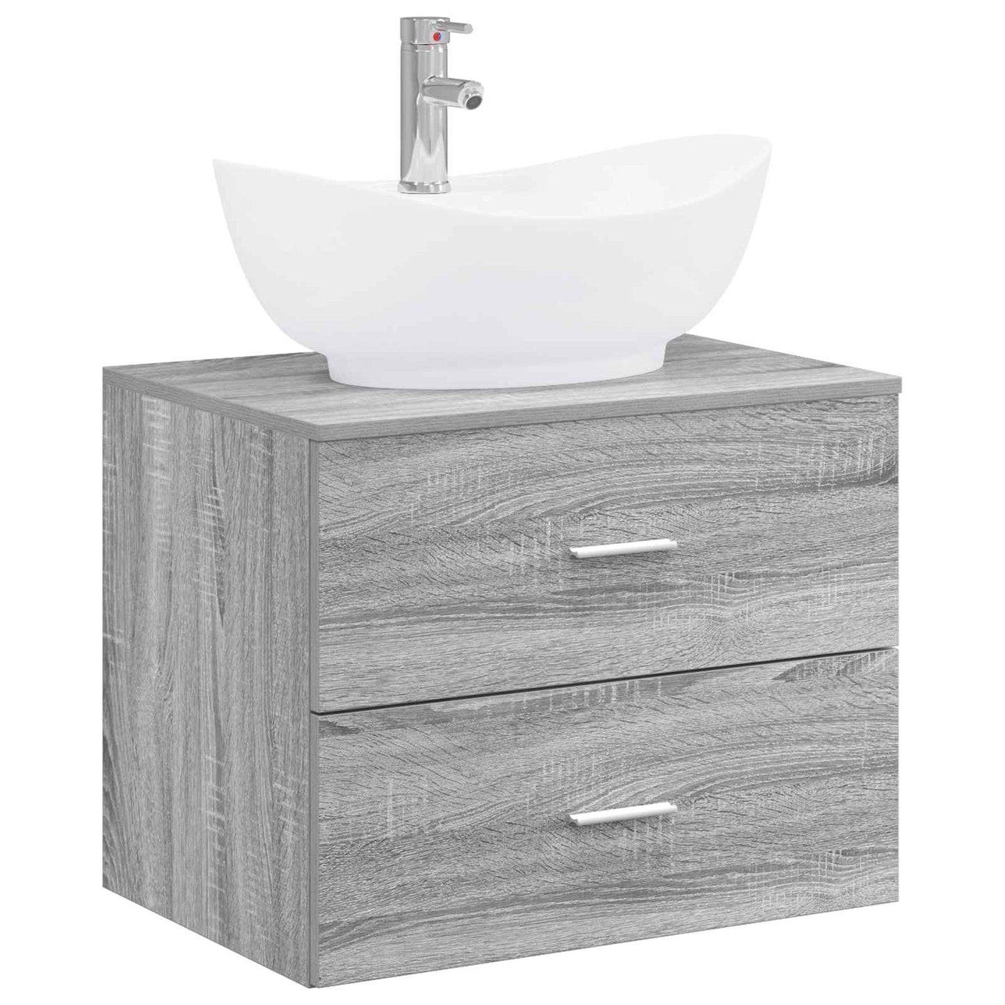 vidaXL Bathroom Furniture Set Grey Sonoma Engineered Wood
