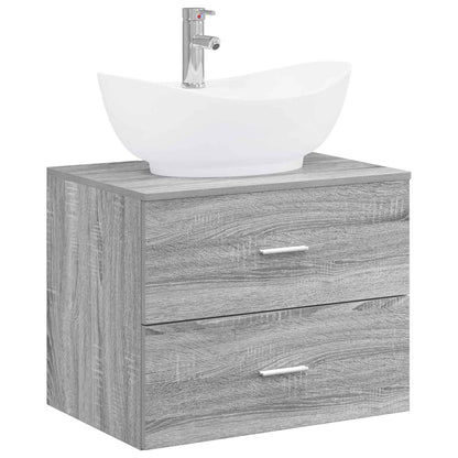 vidaXL Bathroom Furniture Set Grey Sonoma Engineered Wood