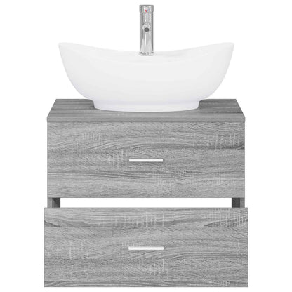 vidaXL Bathroom Furniture Set Grey Sonoma Engineered Wood