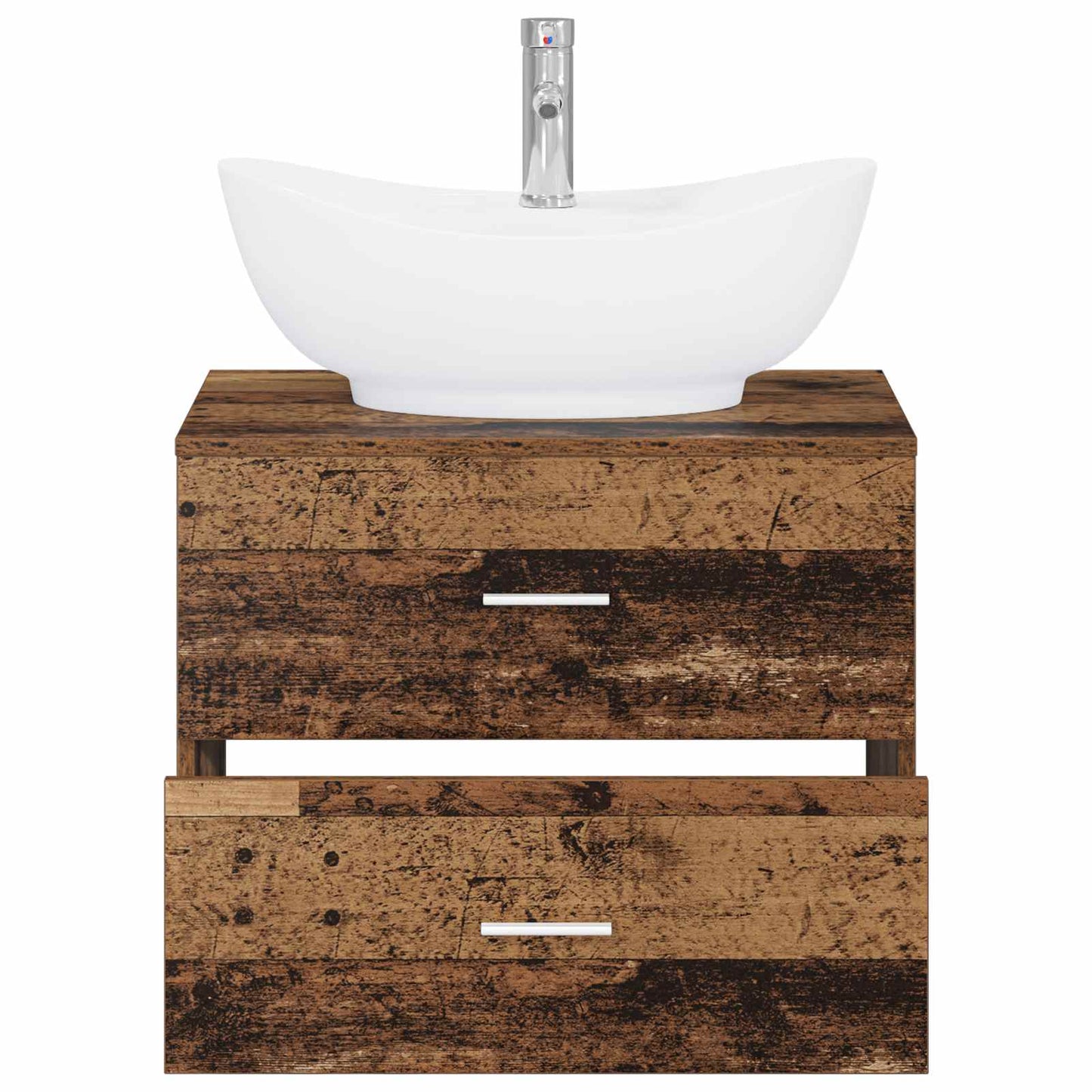 vidaXL Bathroom Furniture Set Old Wood Engineered Wood