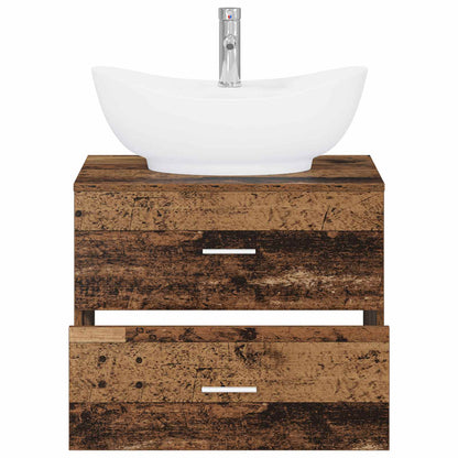 vidaXL Bathroom Furniture Set Old Wood Engineered Wood