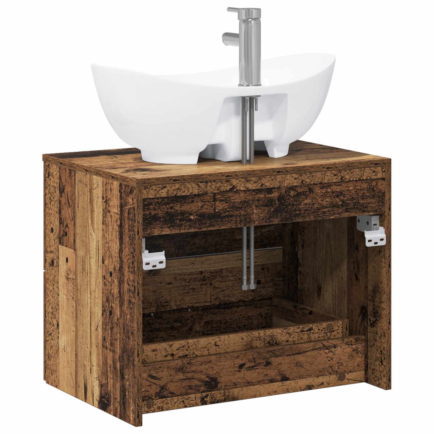 vidaXL Bathroom Furniture Set Old Wood Engineered Wood