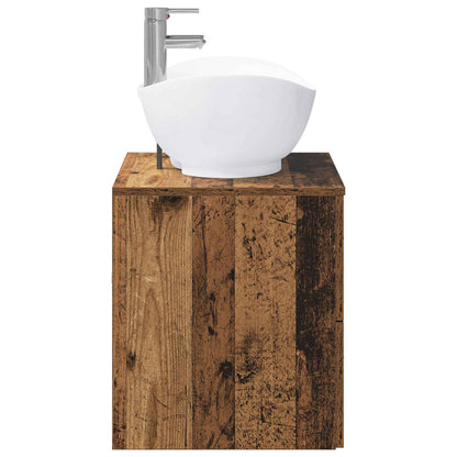 vidaXL Bathroom Furniture Set Old Wood Engineered Wood